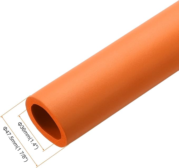 uxcell Foam Tubing for Handle Grip Support, Pipe Insulation Outside Pipe Lagging, 36mm ID 47.5mm(1 7/8") OD 1m Orange