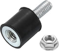 uxcell M4 Rubber Mounts, 1Pcs 10x10mm(DxH) Rubber Cylindrical Anti Vibration Isolator Shock Absorber with Lock Nut for Car Bobbin Generator Air Compressors