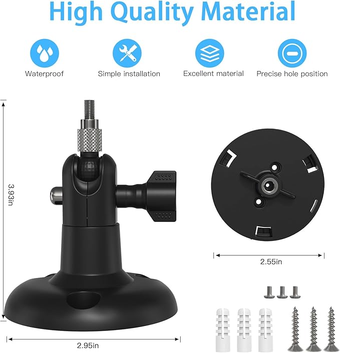 Adjustable Wall Mount Compatible with Pan Tilt Camera (1pack，Black)