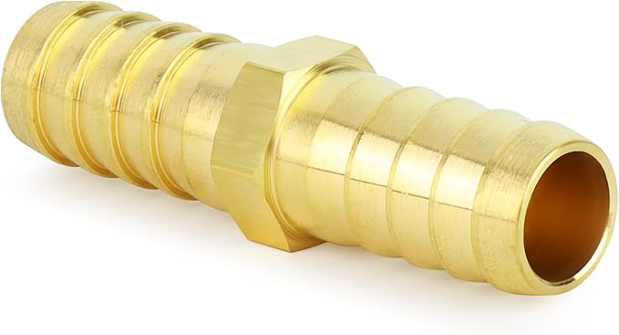 ChillWaves Brass Hose Barb Fittings, Splicer Mender Union 3/4" Barb x 3/4" Barb Hose Repair Kit For Water/Fuel/Air(6-PACK)