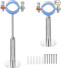 2 Pack Stainless Steel Wall Mount Ceiling Mount Pipe Supports, Adjustable Pipe Strap Bracket Clamp with Screws for Pipe 38-40mm 1-1/4" Adjustable Height 110-145mm