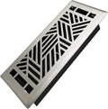 4x10 Inches Heavy Duty Walkable Floor Register Easy Adjust Air Supply Lever Floor Vents - Brooklyn Design - Vent Cover for Home Floor - Satin Nickel