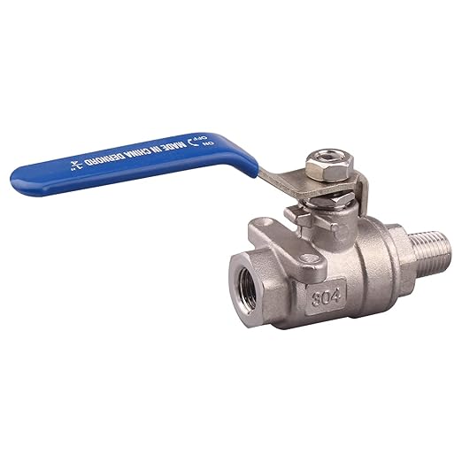 DERNORD Full Port Ball Valve 1/4 Inch - Male x Female Stainless Steel 304 Heavy Duty for Water, Oil, and Gas,1000WOG (1/4 Inch NPT)