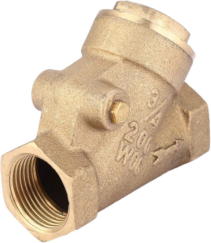 Brass Check Valve NPT 3/4 Inch Y Type One Way Non Return Valve High Pressure 1.6Mpa for Water Gas Plumbing Systems Industrial Use