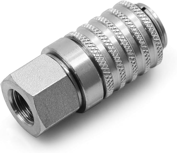 PD242 Series PK Style Steel Test Port and Diagnostic Equipment Quick Coupler with Female Pipe Thread, 1/8" Body Size, 1/4"-18 NPTF Thread Size, 2.12" Length Thread Size