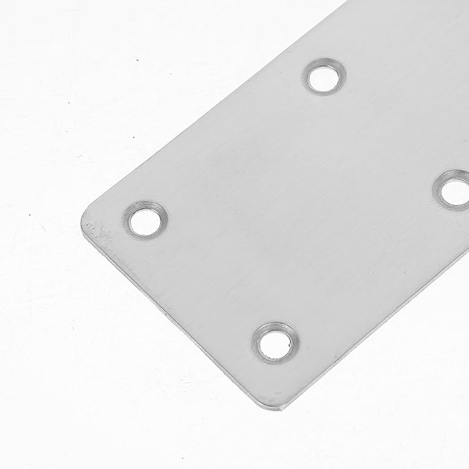 5pcs Stainless Steel Mending Plates with Screws Flat Straight Metal Brackets for Wood Furniture Repair Corner Brace for Cabinet Shelf Table and Chair Reinforcement
