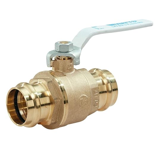 Watts LFFBV-3-PRESS-M2 Series 3" Lead-Free 2-Piece Full Port Chrome-Plated Brass Ball Valve with Integral Press Fitting End Connections for Types K, L, and M Hard Copper Tubing