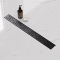 Neodrain 24 in Rectangular Linear Shower Drain with Brickwork Pattern Grate, 304 Stainless Steel Bathroom Floor Drain,Shower Floor Drain Includes Adjustable Leveling Feet, Hair Strainer,Black