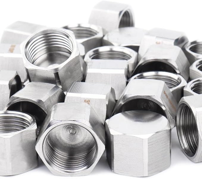 LTWFITTING Bar Production Stainless Steel 316 Pipe Cap Fittings 1/2-Inch NPT Fuel Boat (Pack of 200)