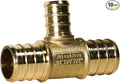 XFITTING 3/8 inch x 3/8 inch x 1/2 inch Pex Tee, Pex B Reducing Tee Crimp Version 25-5-2=10X, 10 Pieces