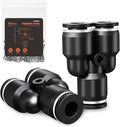 1/2" OD Push to Connect Fittings – Air Line Splitters Connectors, Quick Connect Pneumatic Fittings, Push Lock Air Hose Fittings for Compressor, Air Tools & Tubing (10 PCS)