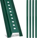 Gisafai 4 Pack 6 ft Tall U Channel Sign Steel Post with Green Enamel Coating Heavy Duty Metal Sign Post with Pre Drilled Holes for Easy Mounting