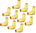 GASHER 10Pcs No Lead Brass 1/2" Pex Elbow Fittings, 1/2 Inch Pex Fittings for Pex Tubing