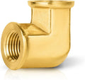 100-PCs HeSun Brass Pipe Fitting, 1/8" x 1/8" NPT Female 90-Degree Barstock Street Elbow
