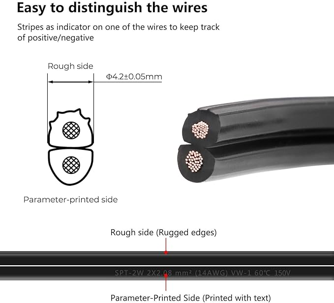 FIRMERST 14/2 Low Voltage Landscape Wire Outdoor Lighting Cable 100 Feet