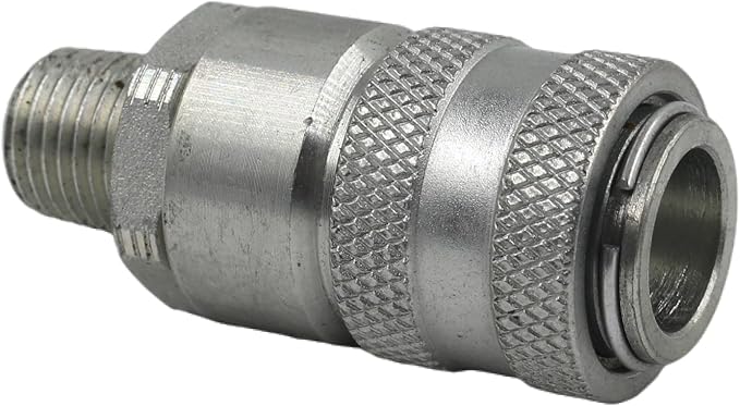 PD243 Series PD Steel Test Port and Diagnostic Equipment Quick Coupler with Male Pipe Thread, 1/8" Body Size, 1/4"-18 NPTF Thread Size, 2.1" Length