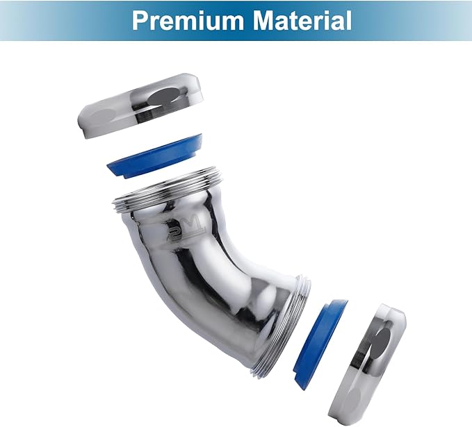 ZM Heavy-Duty 45-Degree Elbow with Slip-Joint Connection, Chrome