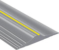 10Ft/3M Universal Garage Door Rubber Threshold Strip, Weatherproof Seal Strip DIY Weather Stripping Replacement, Not Include Adhesive (Grey-Yellow Line)