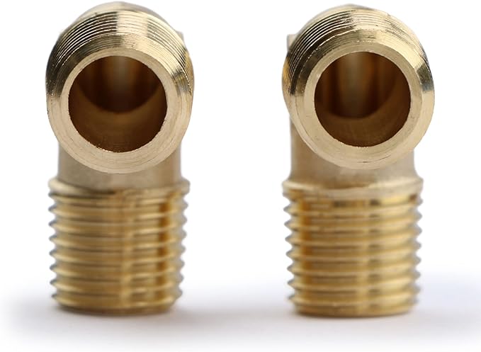 U.S. Solid 2pcs 90 Degree Barstock Street Elbow Brass Pipe Fitting 1/4" NPT Male Pipe to 1/4" NPT Male