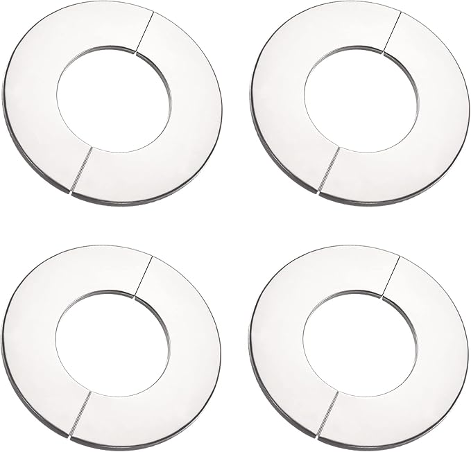 uxcell Wall Split Flange, Stainless Steel Round Escutcheon Plate for 50mm Diameter Pipe 4Pcs