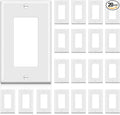 BESTTEN 20 Pack Receptacle Wall Plate, 1-Gang Standard Size Decorator Outlet and Switch Cover, Unbreakable Polycarbonate, H4.53” x W2.76”, UL Listed, White