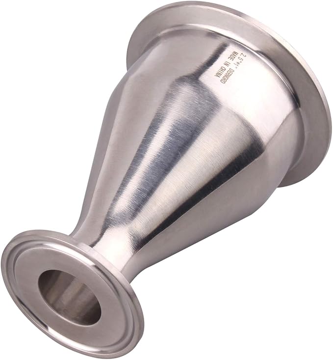 DERNORD Sanitary Fitting Reducer Fitting SUS304 Tri Clamp Ferrule Style 2.5 Tube OD to 1 Tube OD