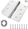 Hinge, 3 Pack Door Hinges Stainless Steel Hinges 4" Heavy Duty Ball Bearing Door Hinges with Square Rounded 5/8" Radius Corner Heavy Duty Hinges 3mm Thickness