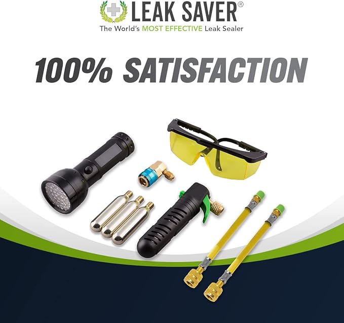 Leak Saver Leak Shot Dye Inject Kit - Complete UV Dye Refrigerant Leak Detection Kit for Automotive, Home, Commercial, Marine Air Conditioner, and Refrigeration Systems - Made in The USA