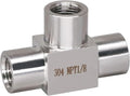 tee pipe fitting NPT 1/8 female 3 ways T adapter, stainless steel 304 forged hose fitting tee shaped pipe connector, heavy duty 4350 psi