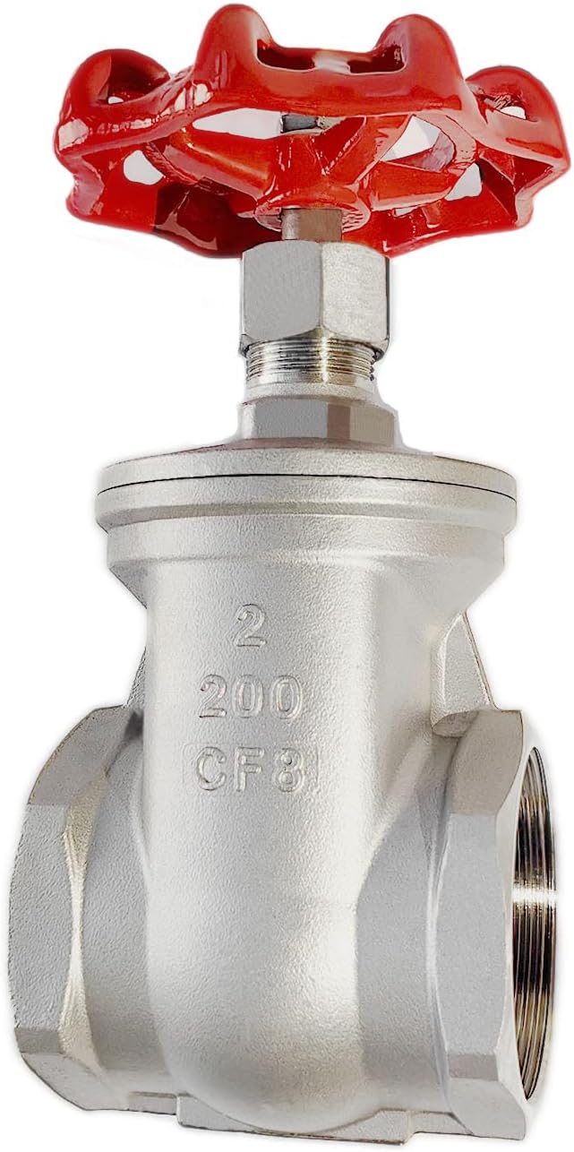 304 Stainless Steel Gate Valve, 2" NPT Stainless Steel Female Threaded Rotary globe valve for water flow switches, fuel water vapor, air switches, for sump pumps and air compressors DN50