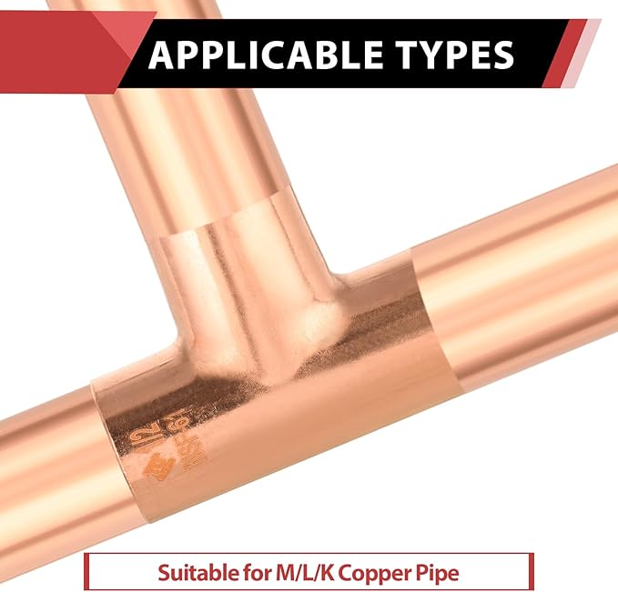Pro 30-Pack EFIELD 1/2"" X 1/2"" X 1/2"" C X CX C Copper Tee, LF Copper Plumbing Fittings with Sweat Solder Connection, 0.5 Inch,(COPPER010)
