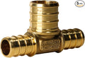 XFITTING 1/2 inch x 1/2 inch x 3/4 inch Pex Tee, Pex B Reducing Tee Crimp Version 25-1-2=5X, 5 Pieces