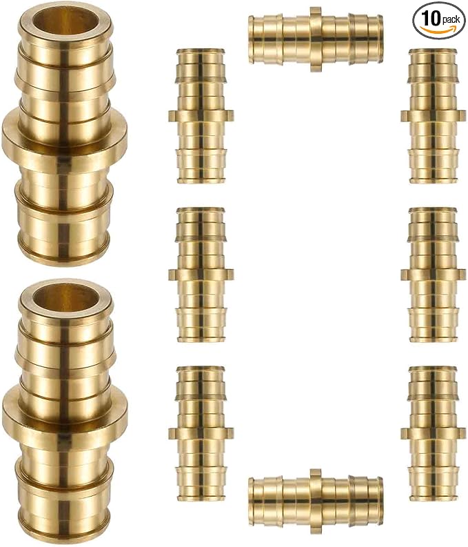 (10 Pack) Lidertik PEX-A Fittings 1/2 Inch Expansion Straight Coupling LI-EPXC1212(10 Pieces)