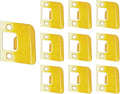 QCAA Solid Brass Extended Lip Strike, 2''X2-1/4, Polish Brass, 10 Pack, Made in Taiwan