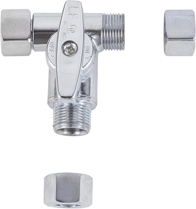 1pc Metal Brass Tube Fitting,Add-A-Tee 3-Way Compression Fitting 3/8-3/8-3/8 Tee Stop Valve 1Pack
