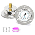 MEANLIN MEASURE 0~60Psi Liquid Filled Pressure Gauge Front Flange Panel Mount, 1/4" NPT 2.5" FACE DIAL Stainless Steel Case with Phillips Screw and Nut, +/-3-2-3%