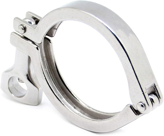 QiiMii Single Pin Heavy Duty Tri Clamps with Wing Nut Ferrule TC 2.5 Inch Stainless Steel 304 Sanitary Fittings with Silicone Gaskets