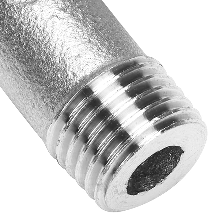 DERNORD 1/2" Hose Barb x 1/4" Male NPT Stainless Steel 90 Degree Elbow- Home Brew Pipe Fitting