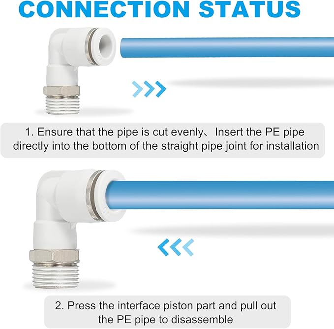 PATIKIL Push to Connect Fitting, 10 Pack Pneumatic Air Elbow Quick Connector 3/8"PT Male Thread x 10mm Tube 90 Degree Connect Tubing Elbow Air Tube Fitting Pneumatic Quick Adapter, White