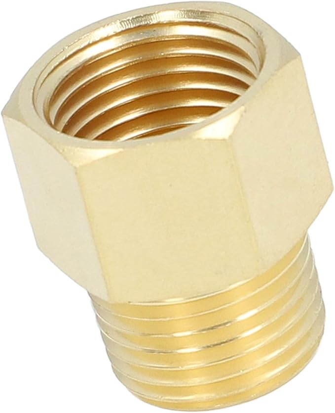 Brass Pipe Fittings 1/2in NPT Male to Female Extension Adapter Durable Solid Brass Plumbing Connectors for Shower Head Tub Spout Plumbing Line 10Pcs