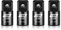 BLACKROBOT 4 Piece 1/4”F To 3/8”M Impact Socket Adapter Set,SAE Drive Cr-Mo Steel Exceeds ANSI Standards,Square Drive Reducer for Impact Driver Wrench