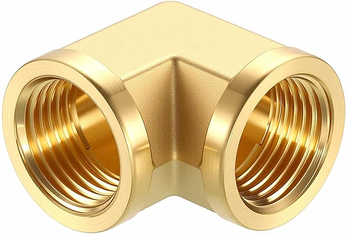Pack of 1, 90° 1/2" FeMale NPT to 1/2" FeMale NPT Solid Brass Barstock Street Elbow, Forged Pipe Fitting for Pipe Leak Repair, Bathroom Remodeling, Tool Extensions, Compression