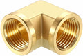 Pack of 1, 90° 1/2" FeMale NPT to 1/2" FeMale NPT Solid Brass Barstock Street Elbow, Forged Pipe Fitting for Pipe Leak Repair, Bathroom Remodeling, Tool Extensions, Compression