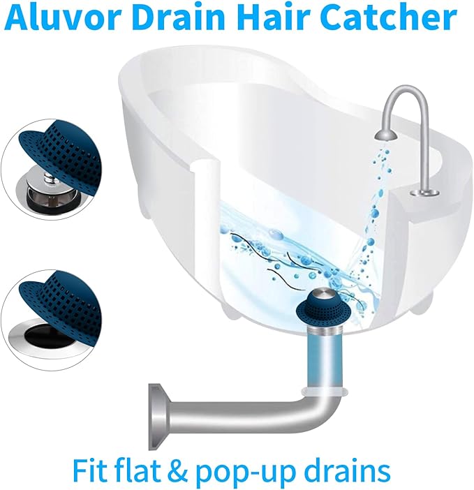 Shower Drain Hair Catcher Bathtub Drain Cover Shower Protector for Pop-Up & Regular Drains