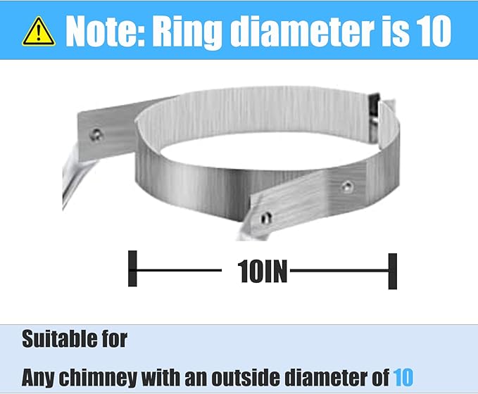 2025 Update Silver Plated High-End Ebusin 10" Extended Roof Bracket Supports Chimney Stove Pipe for DuraVent Triple Wall 6" I.D,Suitable for All Outer Diameters of 10", Stability Against Wind & Snow
