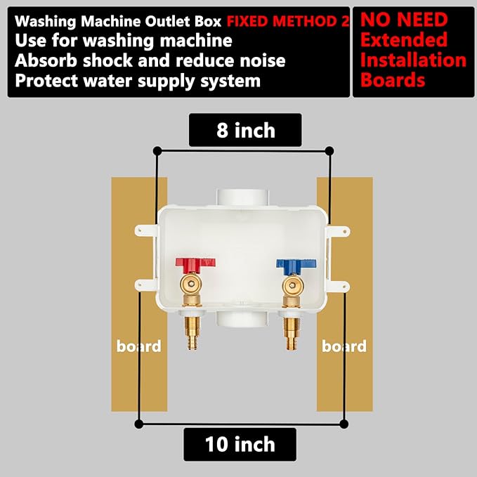 (1 Pack) Lidertik Washing Machine Outlet Box PEX-B with Center Drain, Inlet 1/2 inch PEX-B Crimp Barb F1807 x Outlet 3/4 inch NH Thread LI-XYJH-520-LK