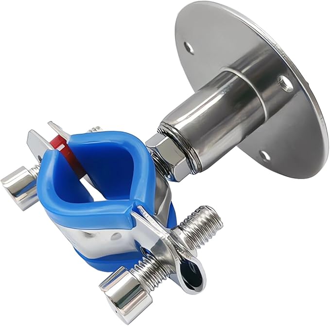 2PCS Wall & Ceiling Mount Pipe Supports - 304 Stainless Steel, Adjustable Height 30-60mm (1.18"-2.36"), Fits OD Pipe 15-19mm (0.59-0.75in)