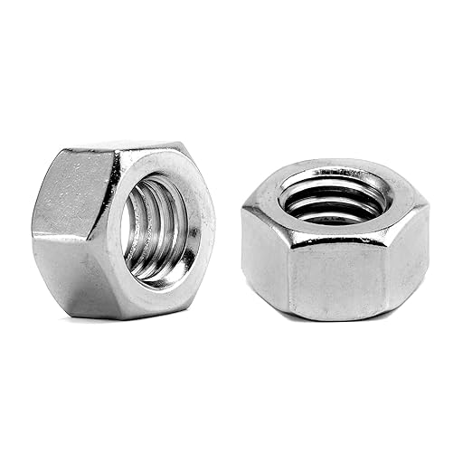 1/2-13 Hex Nuts 100Pcs 304 Stainless Steel 18-8, Full Thread, Hex Drive, Bright Finish by SG TZH