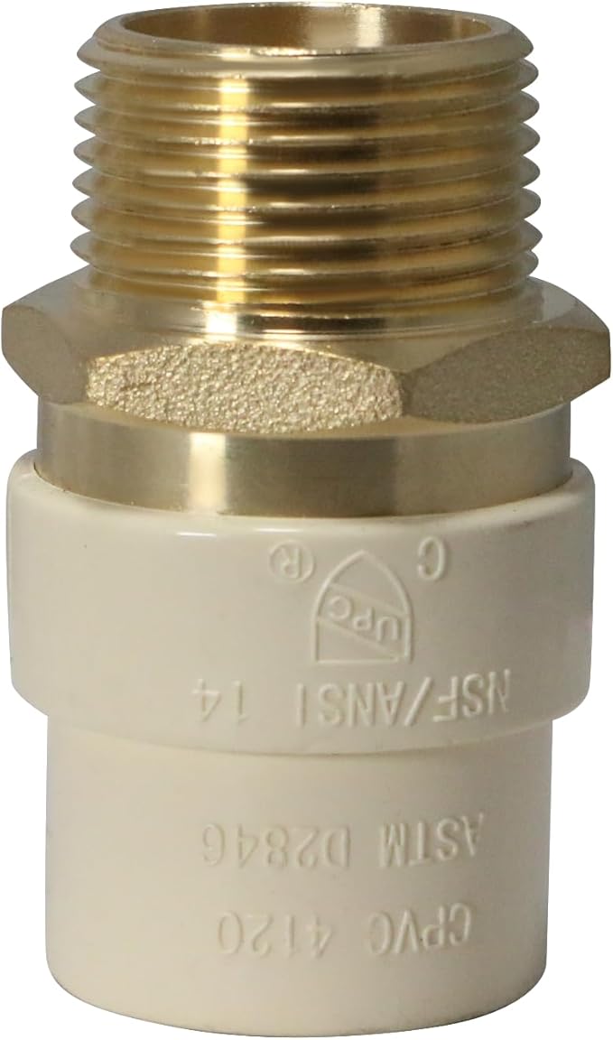 XFITTING CPVC Transition Coupling, 3/4 inch CPVC x 3/4 inch MNPT, Pack of 5