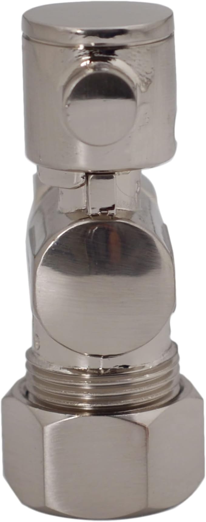 Westbrass R105BL-2-07 1/4-Turn Lever Handle Angle Stop Shut Off Valve, 5/8" OD x 3/8" OD, Satin Nickel (2-Pack)